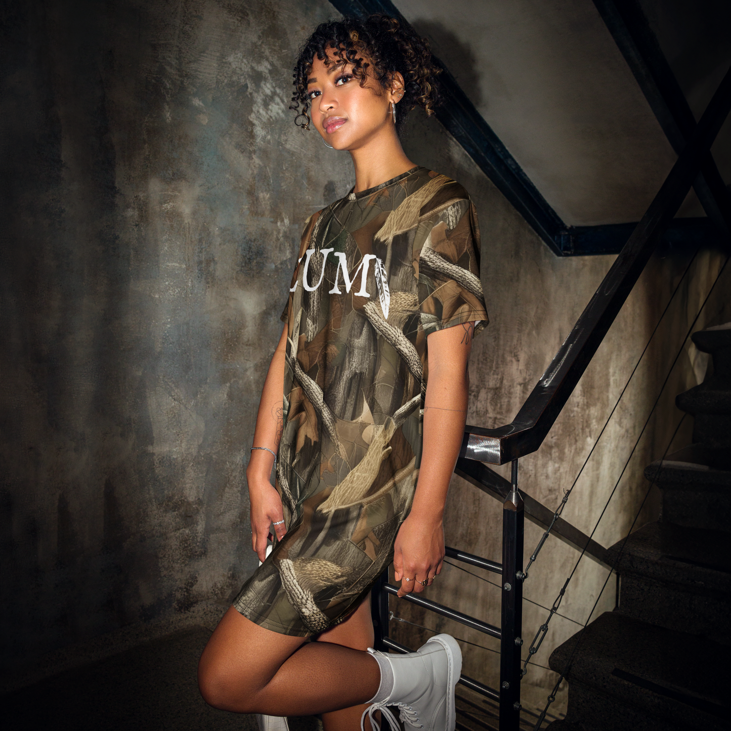 LUM Ladies Camo T-shirt Dress